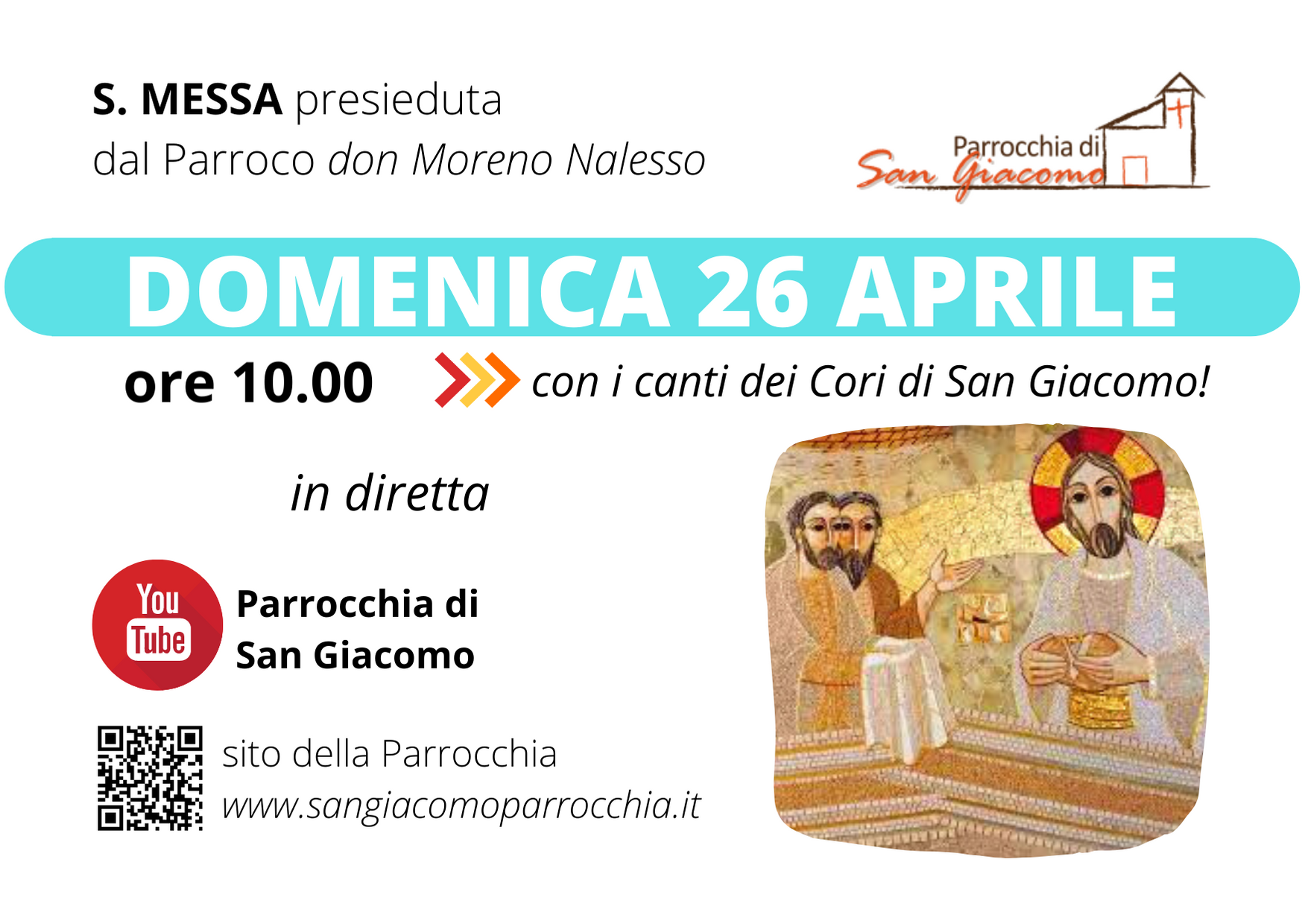 S. MESSA IN STREAMING 26 APRILE